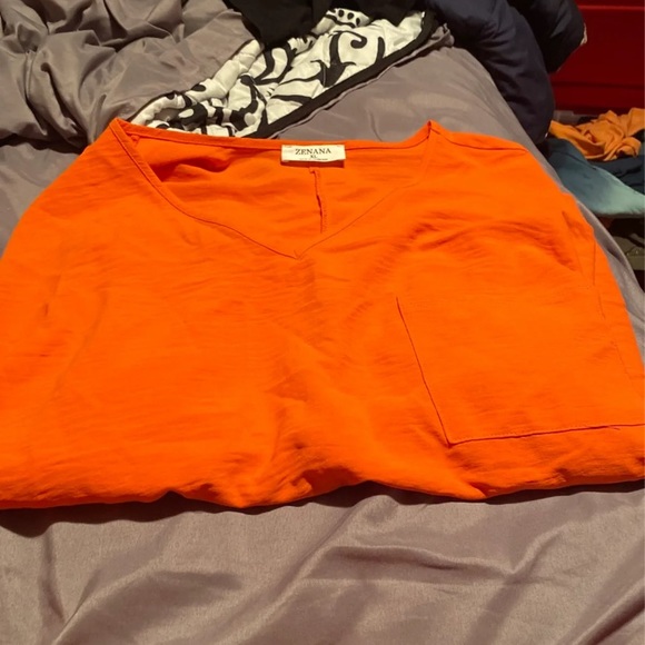 Zenana Outfitters Tops - Zenana XL orange shirt